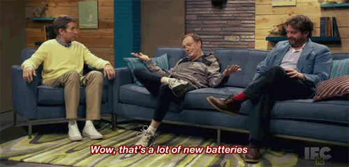 picklesandwine:  Danny Mahoney, life of the party, will bring the music (and the batteries).  Galifianakis can’t even handle it, I love this so much!