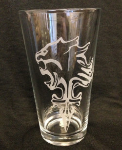 thedrunkenmoogle:  Final Fantasy VIII - Lionheart Etched Glassesby IlluminatedLion Pint Glass - ฟ.00Stein Mug - ฤ.00 