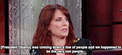 -teesa-:  12.14.16 Megan Mullally describes meeting President Obama at the White House Christmas party. 