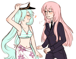 &ldquo;Ms. Hatsune, I would like my hat back.&rdquo; &ldquo;Hmm~? I&rsquo;m sorry, but since i&rsquo;m wearing the hat i&rsquo;m the captain now. Who are you?&rdquo; [whispers cruise ship!AU]