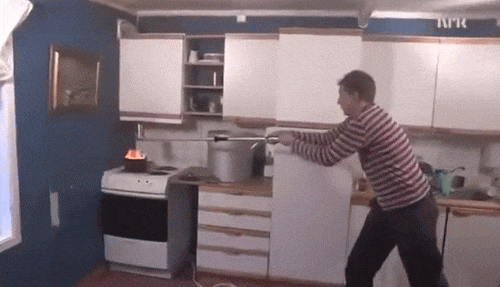 Putting A Grease Fire Out With Water