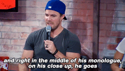 thearrowgifs:Q: Are there any points on set when it’s been a really intimate serious scene but nobod