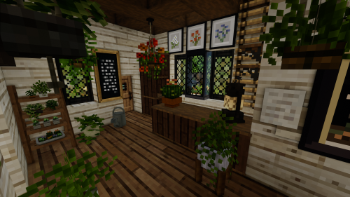 ~~ small flowershop with living space and greenhouse in the middle of forest ~~