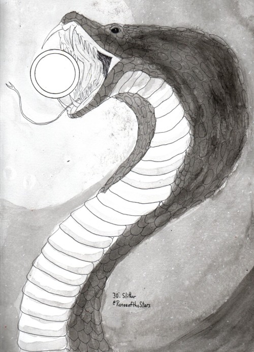 Inktober 2021 Day 30: Slither The Egyptian deity of chaos and darkness, Apep (aka Apophis), eat