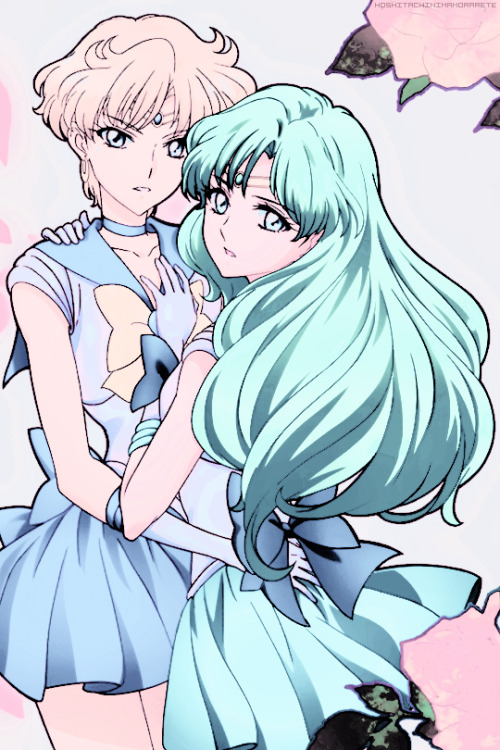 hoshitachinimamorarete:sailor uranus &amp; sailor neptune