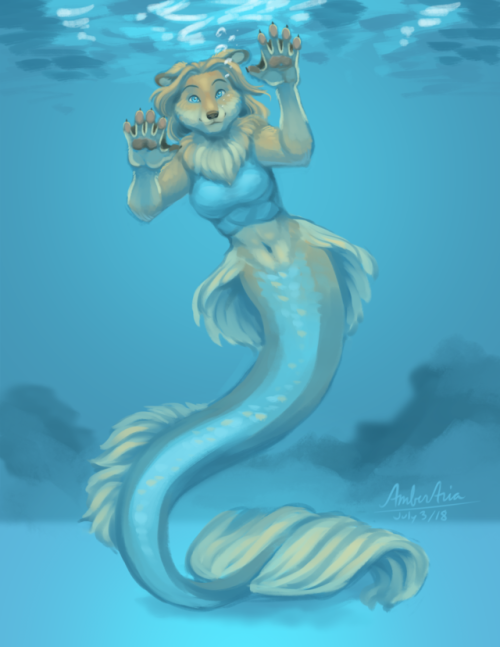 Aquarium AzaleaMer-collie Azalea wants to say hello! A wingit ordered for Mermay, completed in July,