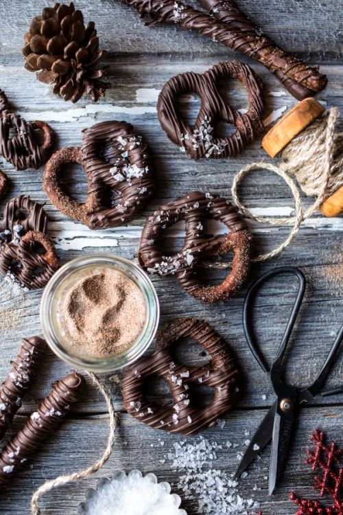 foodiebliss:Chocolate Covered Cinnamon Sugar PretzelsSource: Half Baked HarvestWhere food lovers uni