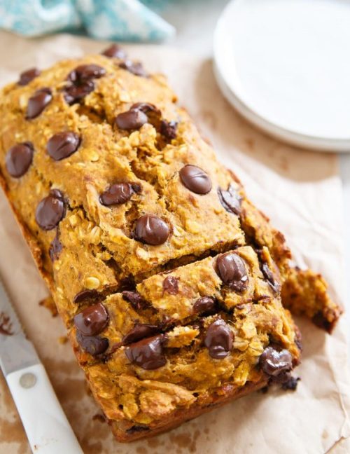 PUMPKIN BANANA CHOCOLATE CHIP BREAD