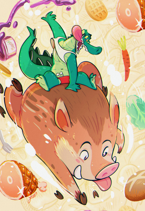  Officially Happy New Year, everyone! Let Kroko riding the wind boar to blow all your bad things awa