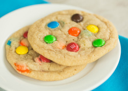 wehavethemunchies:  Soft and Chewy M&amp;M Cookies