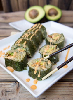 craving-nomz:  Quinoa and Avocado Sushi Rolls