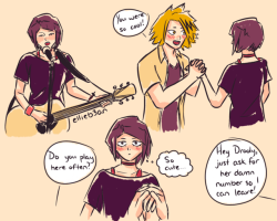 ellieb3anart:  Doodles for a KamiJirou AU