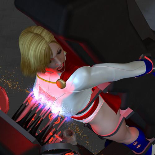 Some more 3D Poser art of me as Power Girl, as the scan grid brings me into contact with its electro