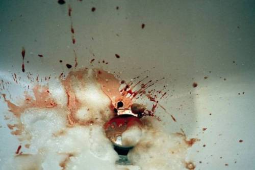 #inspirational #blood #analogphotography #menstru #sink #chemical #reaction