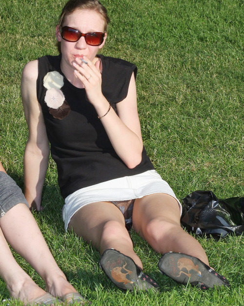everwatchful:  I think she’s forgotten that she put her sheer panties on this morning…