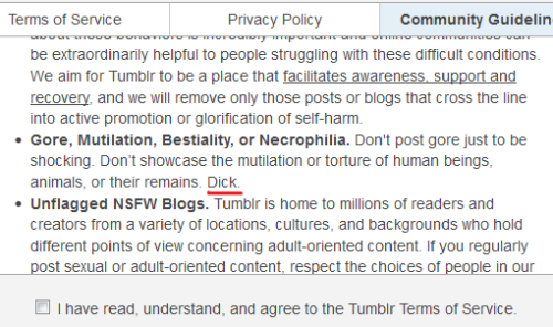 Tumblr T&C’s are sassy, now with added legibility!