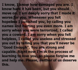 petgreif:  Apology. (A letter/note I wrote to my 10 year old self, 2015) 