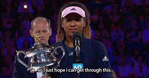 onceandfutureprat: Naomi Osaka starts her victory speech || Australian Open 2019