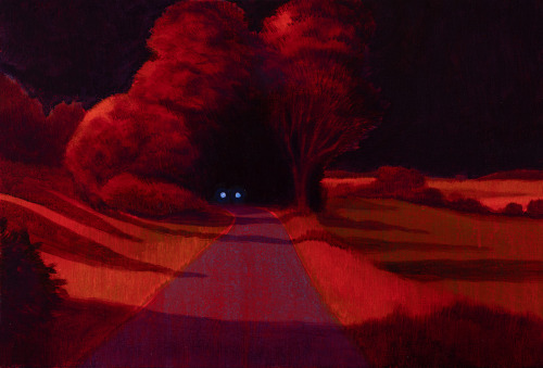 huariqueje:Mystery road     -   Simon Bang  ,  2021. Danish, b. 1960   -  Acrylic on canvas, 42 x 62 cm. 