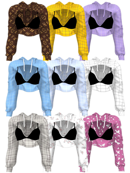  Annie Cropped Hoodie Original mesh; 35 swatches;Smooth Bone Assignment;Has Morphs;HQ Compatible;[