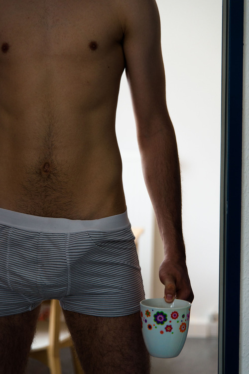 undie-fan-99:  waistbandboy:  Morning coffee :)  And I hope got cream with him.