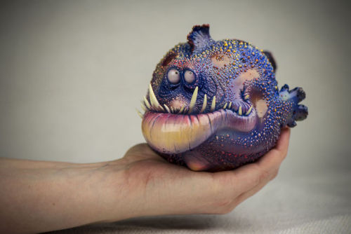 mutantlexi:  archiemcphee:  When we first discovered the work of Kasia and Jacek Anyszkiewicz of KatyushkaDolls they were making awesomely cute and furry spiders. Now they’ve turned their creative attentions to the ocean, creating monstrously cute deep