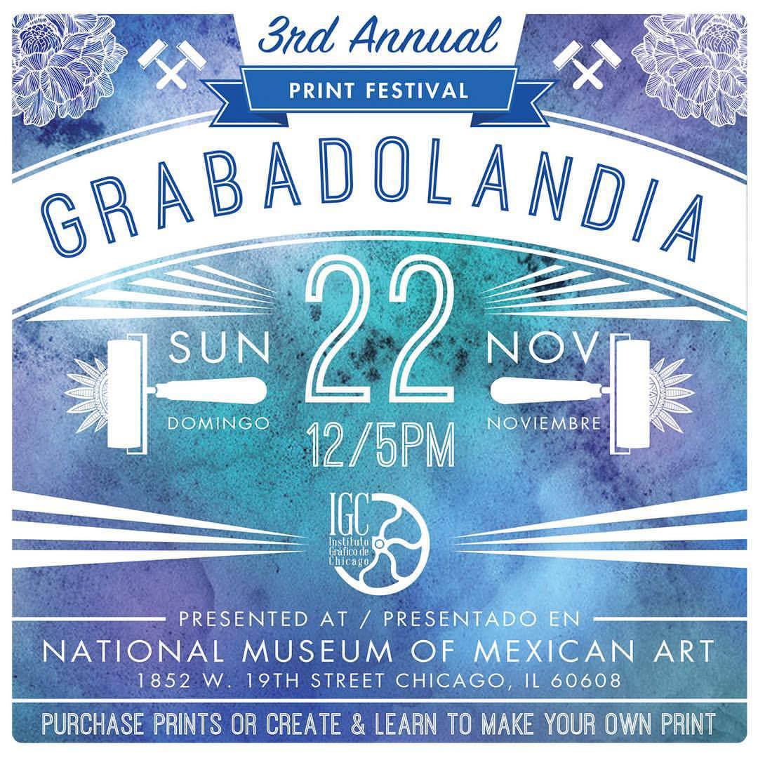 Hey guys, GRABADOLANDIA Print Festival is coming soon!!!
This year we will have great badass Printmakers…Don’t miss it!
El Instituto Grafico de Chicago (IGC) proudly presents:
The 3rd annual Grabadolandia Print Festival / Festival de Grabado
Date:...