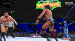 machomanwrestlinghistory:  03/04/2018 - SmackDown LIVE!: Rusev (w/ Aiden English) def. Jinder Mahal (w/ Sunil Singh)Post-match Randy Orton hit RKO on Rusev &amp; Aiden English