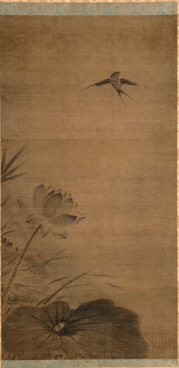 Swallow and Lotus, Fachang Muqi, mid-1200s, Cleveland Museum of Art: Chinese ArtSize: Image: 91.8 x 