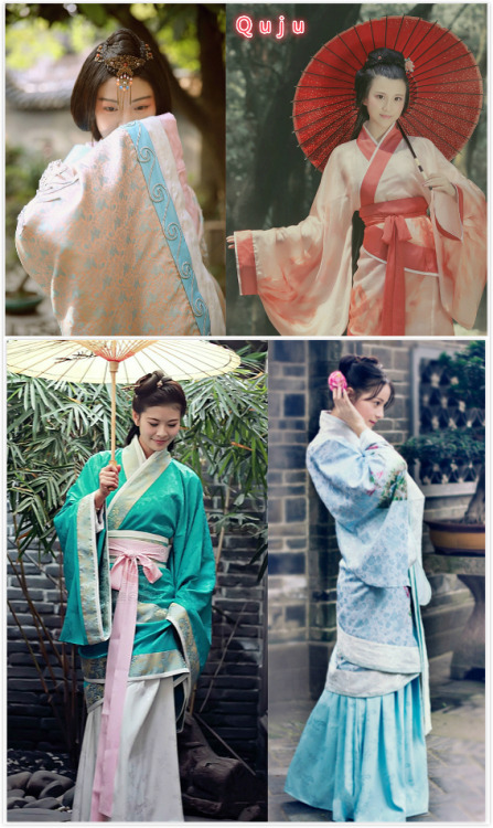 Traditional clothes for Chinese girls, hanfu and qipao. I label names of different type hanfu and tr