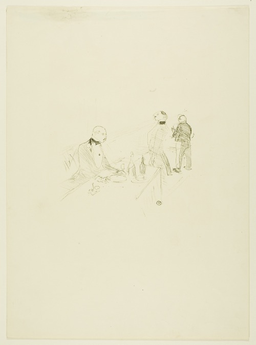 At the Maison d'Or, Henri de Toulouse-Lautrec, 1897, Art Institute of Chicago: Prints and DrawingsTh