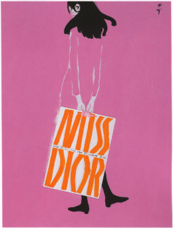 foxear:  1960s Miss Dior print advert illustrated