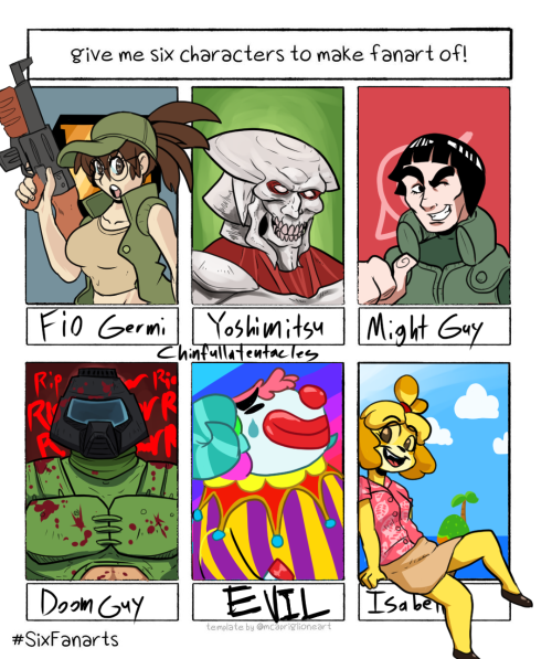 Did the 6 characters meme on twitter, had a lot of fun with it.