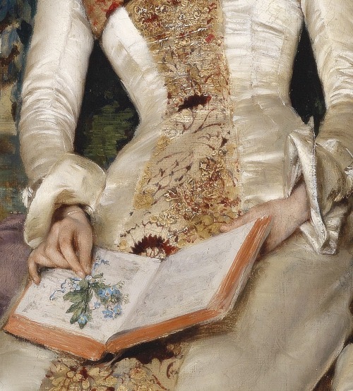 sadnessdollart:  Das Vergissmeinnicht, Detail. (1886), by Gabriel Schachinger