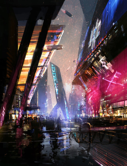 metal-maniac-starship-mechanic:home is where the neon is by Mikael Widegren
