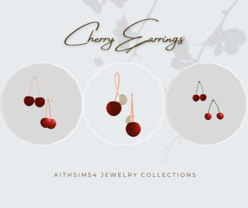 Cherry Earrings ∴‥∵‥∴‥∵‥∴‥∴‥∵‥∴‥∵‥∴‥∴‥∵‥∴‥∵‥∴ *Bonbon cerise earring - 35swatches*Cerises confites e