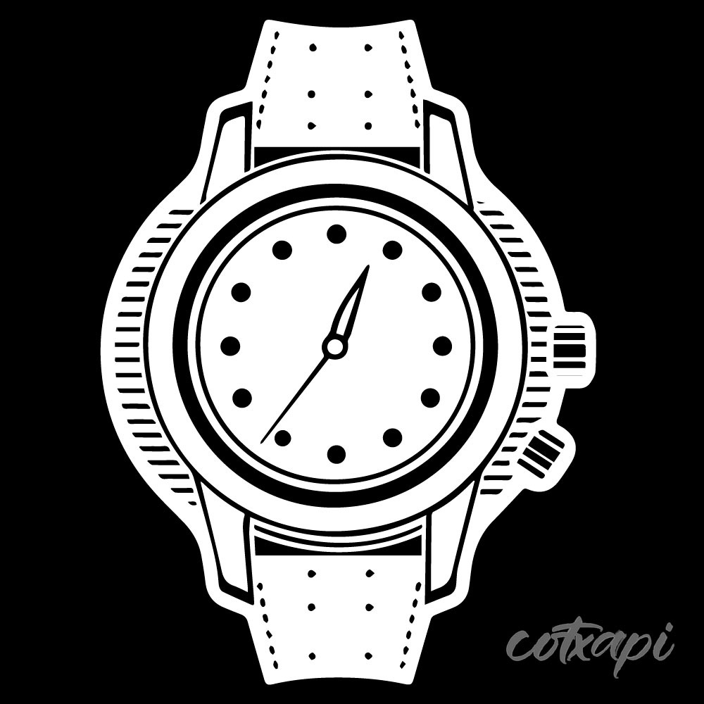 Watches icon in vector Quartz watches Chronograph watches Wrist watches outline in vector