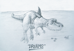 allanmcinnes:  Retrospective #6. Hey, look! Another Dinosaur! allanmcinnes:  &ldquo;Dreams&rdquo;   Dreams&hellip; We just need to know how to make them happen. Mmmmmmwah!!!!!! Cheers to the wonderful world of art.