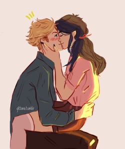 gittana:  adrien didn’t expected that marinette would kiss him first. from the bad boy au.