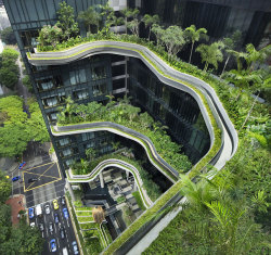 thorns:  ohericachristine:  dysphorism:  xhromosomes:  imfuckinchanel:   Hotel-as-garden in Singapore  What I live in Singapore and I have never seen this shit  its the parkroyal in the CBD  hey I saw this  x  wait this is in singapore? that’s so cool