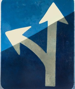 thunderstruck9:Roger Kuntz (American, 1926-1975), Double Arrow (Blue Arrows), c.1962. Oil on canvas, 182.9 x 151.5 cm.