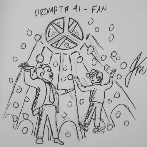 December 15th, 2021, Inktober Prompt # 41 - Fan. Who remembers the Fizzy Lifting Room with the giant