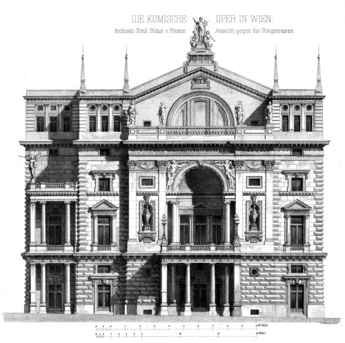 archimaps: Elevation of the Komische Oper, Vienna