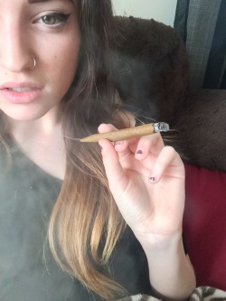 pompousvagina:  half my face and a fat blunt