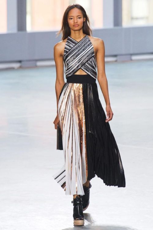 A very stripey, textured creation by Proenza Schouler for the Spring 2014 New York Fashion Week. 