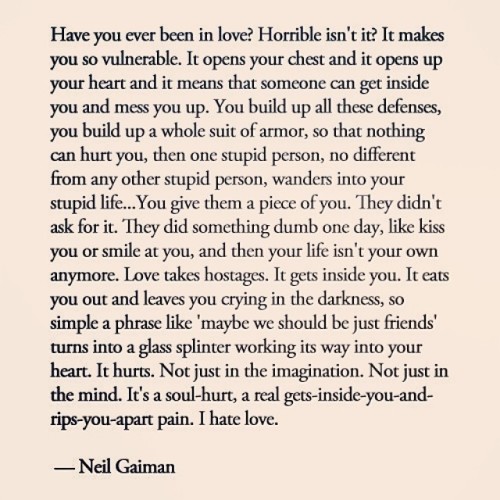 Horrible, horrible love 🙅 #neilgaiman #restlessbrainfarts