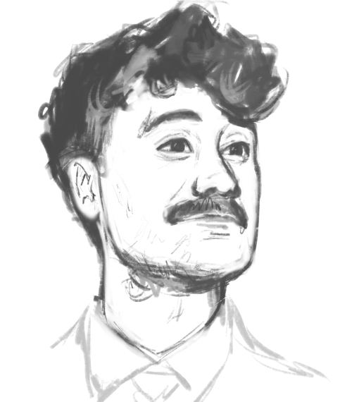 Another Taika Waititi portrait (Final rendering and first initial sketch)