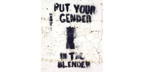 queergraffiti:&ldquo;put your gender in the blender&rdquo;found in Edmonton, Alberta, Canada