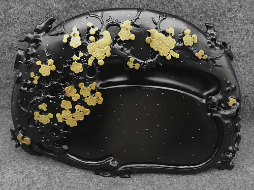inkjadestudio:  She Inkstone Carved with Plum Blossoms from Huizhou, Anhui Province. I will be buyin