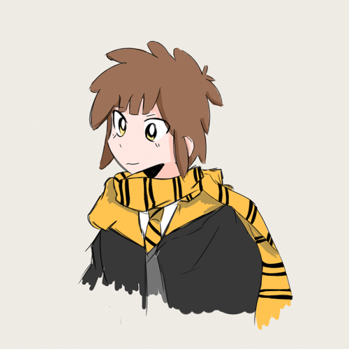 More lazy @inazuma-hpau hufflepuff!tachimukai sketches. Headcanon in which cutiepuff Tachimukai alwa